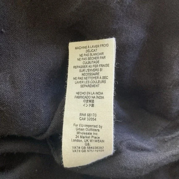 Free People Mini Dress Size XS Oxford Embroidered Black Floral Boho Goth Witchy - Picture 14 of 16